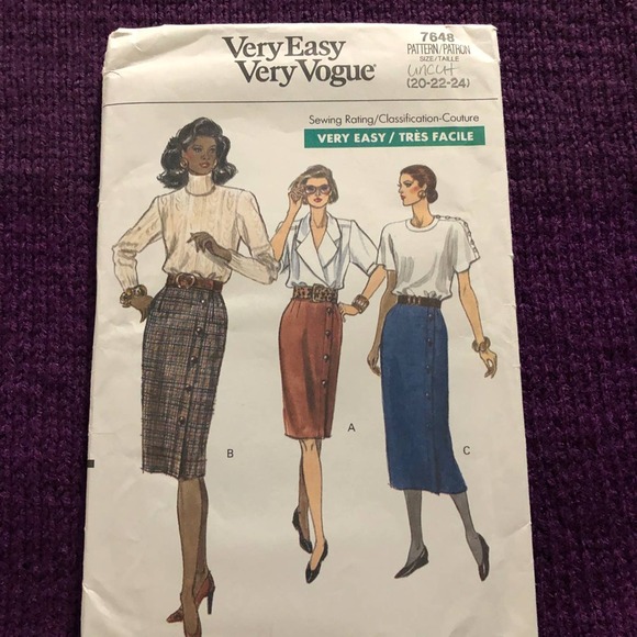 Vogue Pattern  7648  midi maxi skirt  sz 20 22 24 - Picture 1 of 6
